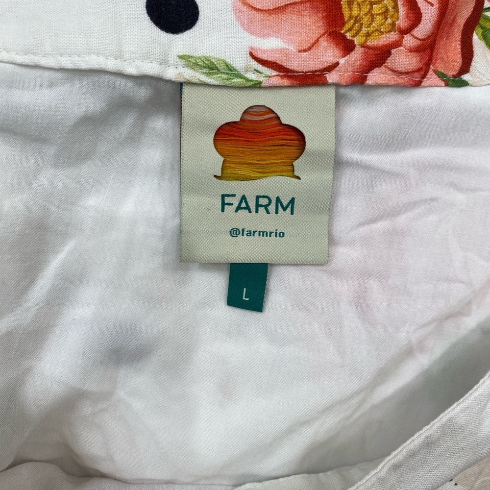 FARM RIO NANAJU MIDI SKIRT embroidered trim tiered size L - Picture 4 of 8